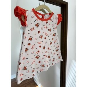 La Luna Tennessee Volunteers Pima Cotton Smokey Football Dress Orange White 24M